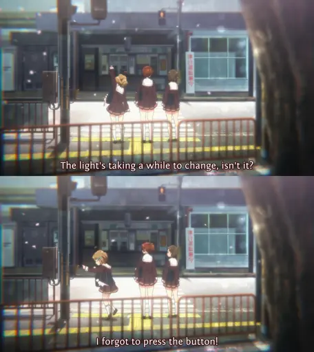 forgot to press the button for the traffic light