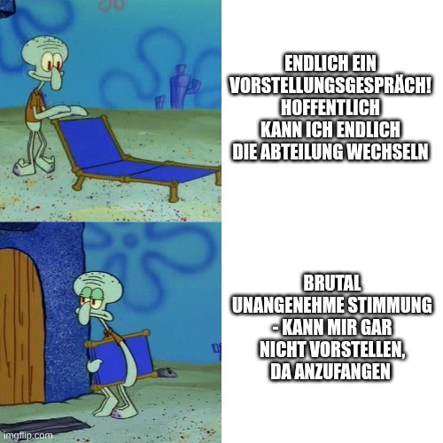 Scheint, als müsste ich weiter auf meiner aktuellen Stelle ausharren. Immerhin ist die Stimmung jetzt im Popo, das ist doch auch was!